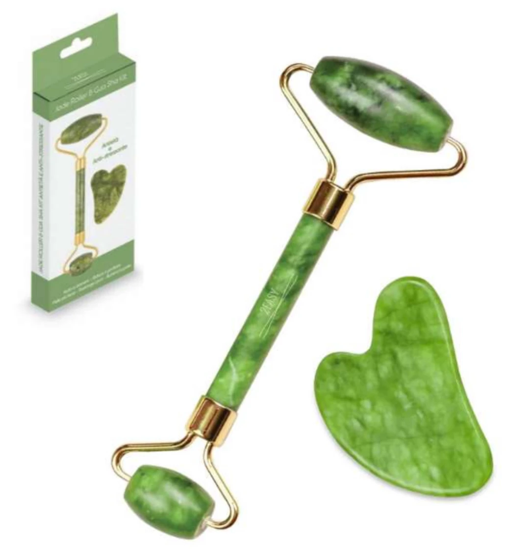 Ritual facial: guasha y rodillo de jade auténtico