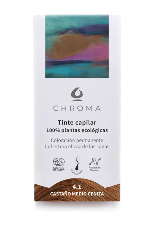 TINTE NATURAL AYURVEDICO KALOS 4.1 CASTAÑO MEDIO CENIZA